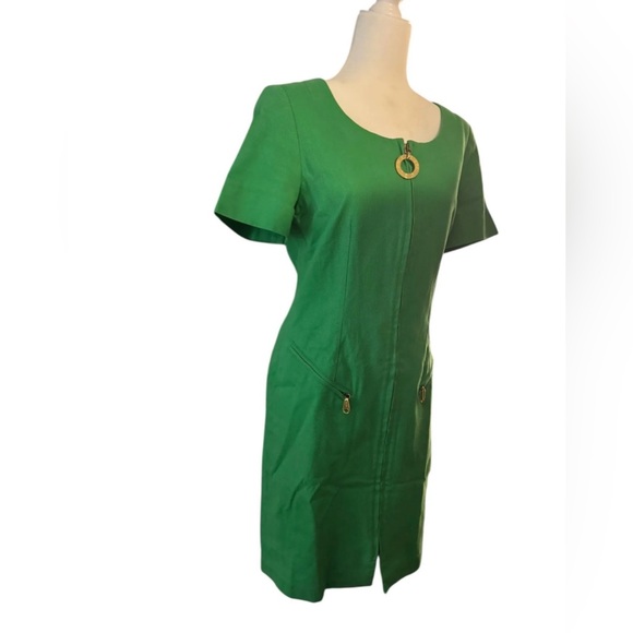Celine vintage retro green denim dress women size medium - Picture 3 of 6